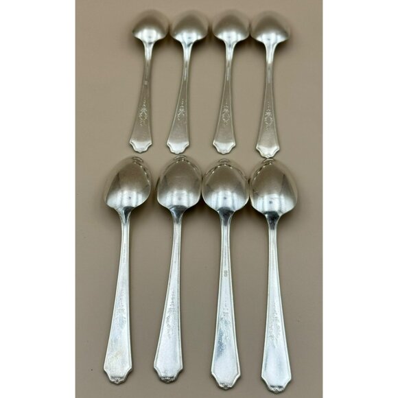 Set of 8 1847 Rogers Bros ANCESTRAL 6" Teaspoons Silver Plate - Picture 5 of 6